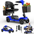 Mobility Scooter for Seniors,Motorized Scooter,Detachable Battery,Dual Baskets, Blue
