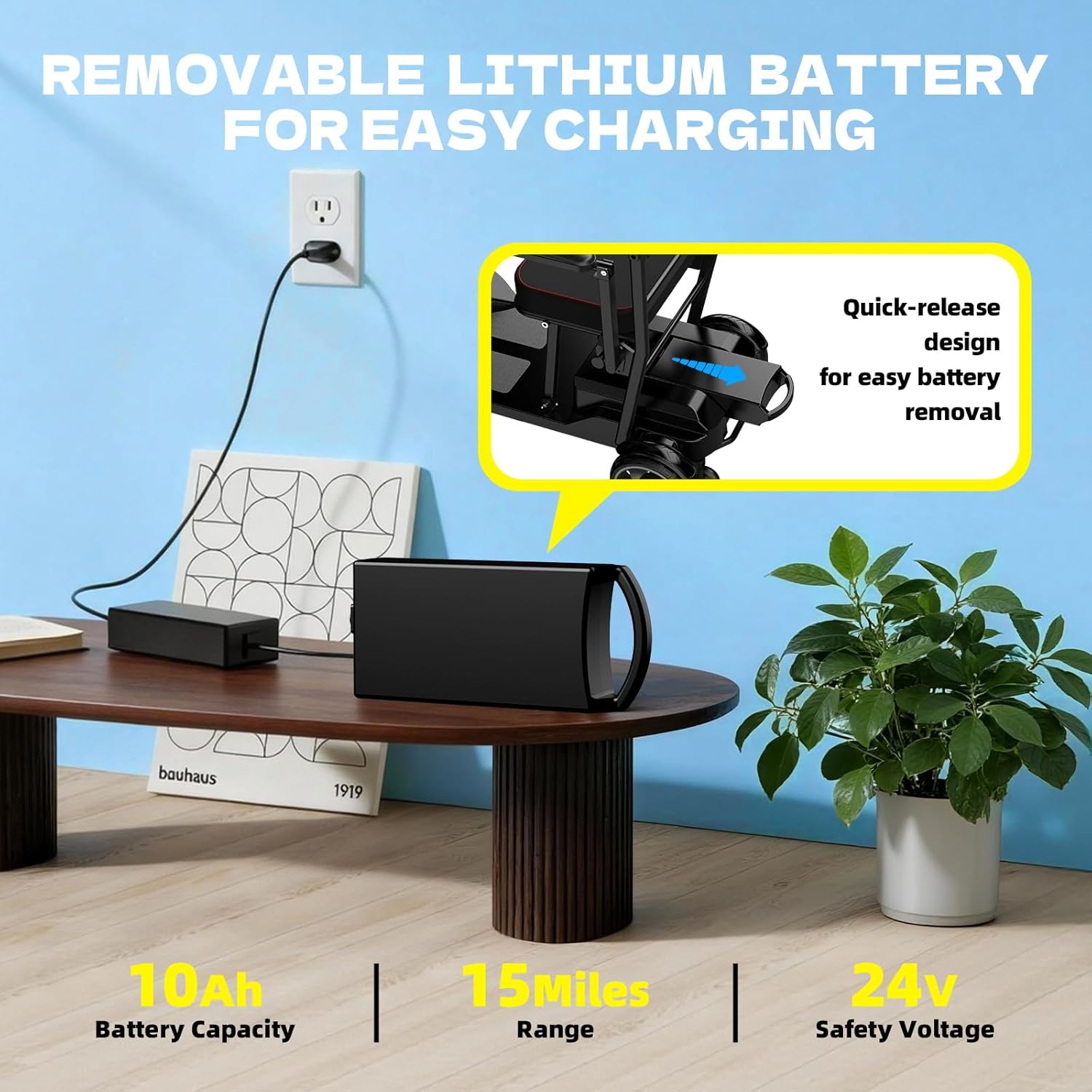 Mobility Scooters for Seniors,49 Lbs Lightweight Mobility Scooter,Upgraded Removable Battery,Black